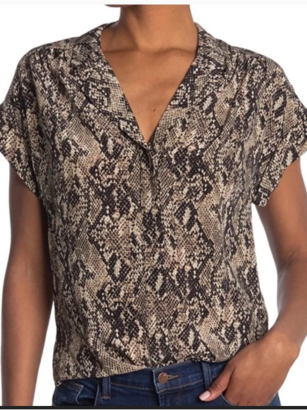 Snake Print Silk Top
